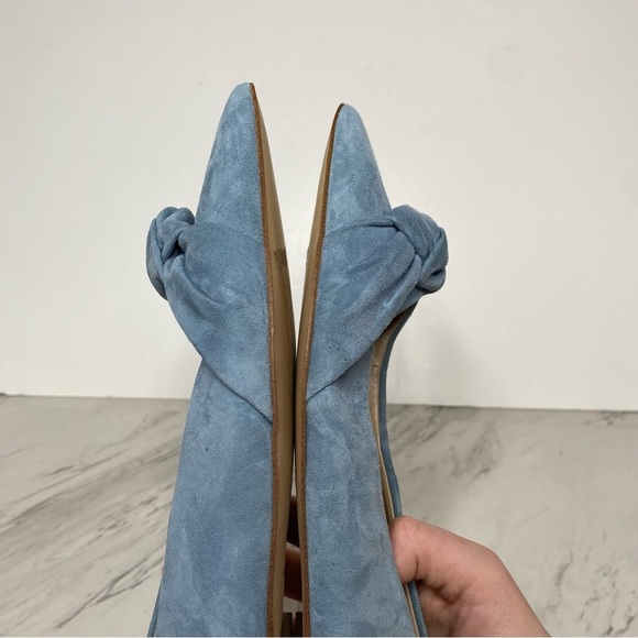 Sam Edelman Wheaton Blue Suede Pointy Toe Flat 7 1/2 M - Picture 10 of 16